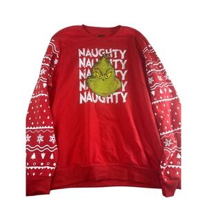 The‎ Grinch Naughty Christmas Holiday Graphic Print Crew Neck Sweatshirt